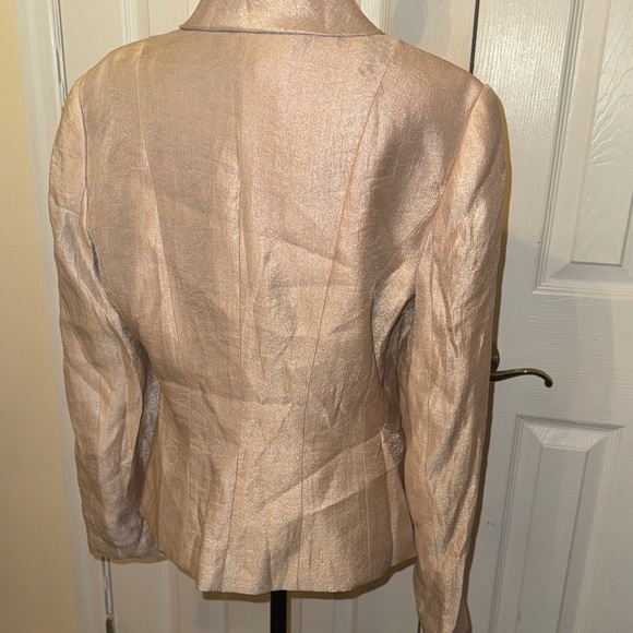 Adrianna Papell Shimmering Cream Blazer with Bow Accent - Picture 11 of 16